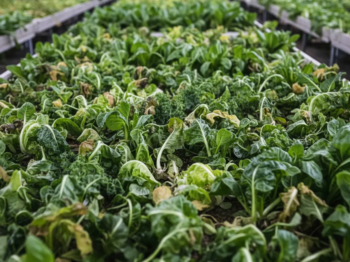 Withering troughs of green leaf in a tea factory.